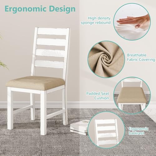 ROCSUMOO 6 Piece Farmhouse Dining Table Set with 4 Chairs and 1 Bench