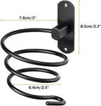 Blow Dryer Holder Wall Mounted Bathroom Hair Dryer Hanger Hair Tool Organizer for Full Size Dryer Swivel Storage Rack with Armrests for Flat Iron Curling Iron Space Saving Design (Black)