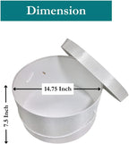 Sarah's Hat Boxes Classic White Hat Box – 14.75" x 7.5" (Dia. x Ht.) Handmade in USA – Odorless Non-Toxic Adhesive, Cording Handle – Premium Storage for Hats & Accessories