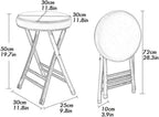 Folding Stool 20in Chair, Backless Folding Chair, Heavy Duty Faux Leather Round Padded Seat Foldable Stool for Small Spaces, Apartments, Dorms (Color : Brown, Size : 50cm/20in)