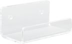 6Pcs Clear Acrylic Record Shelf, Wall Mount Vinyls CD Storage Rack Floating Shelves with Mounting Accessories, for Home Office Living Room Bedroom