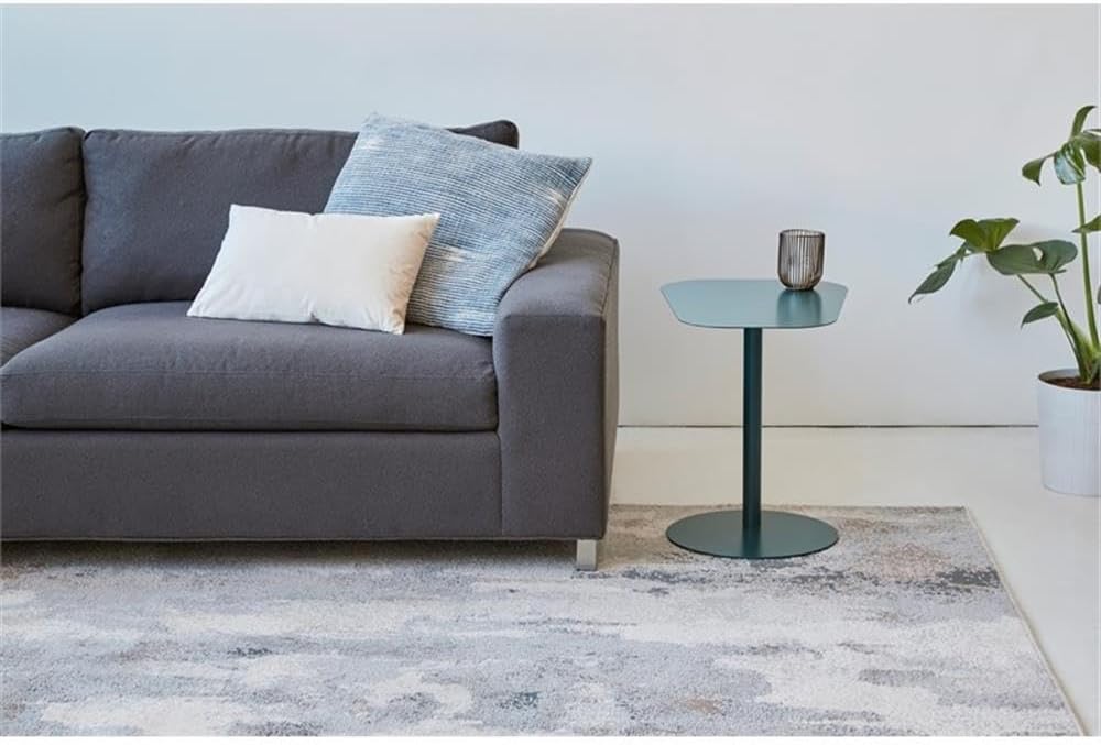 Pemberly Row Modern Metal End Table, 20 in H x 19.75 in W, C-Shaped Space-Sav...