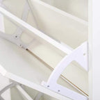 BAKAJI Slim Shoe Rack in Melamine Wood with 2 Folding Doors and Double Depth Dimensions 60 x 24 x 83.5 cm (White)