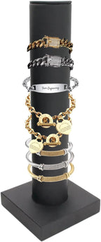 Novel Box Black Leatherette Vertical Bracelet/Bangle Display Tower - Jewelry Organizer Tower Stands for Bracelet Displays - Hair Tie Bangle Bracelet Watch Scrunchie Holder for Selling or Personal Use