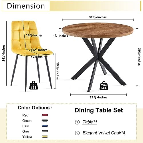 3 Piece Dining Table Set for Small Spaces - Round Kitchen Table Chairs Set of...