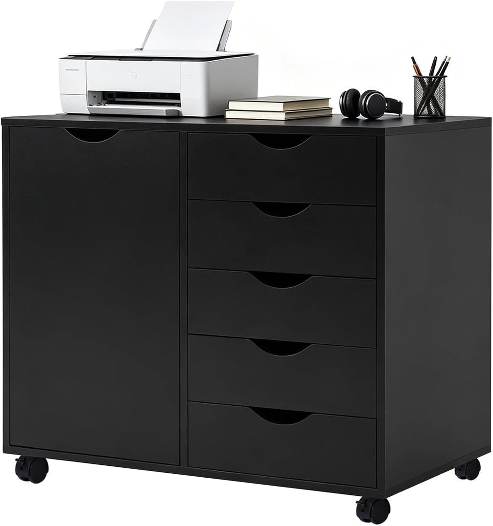 5 Drawer Wood Storage cabinets, Chest of Drawers for Home Office, Printer Sta...