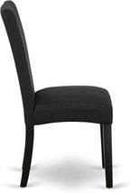 East West Furniture V696DR124-5 5 Piece Kitchen Table Set for 4 Includes a Rectangle Dining Room Table with V-Legs and 4 Black Color Linen Fabric Upholstered Chairs, 36x60 Inch, Multi-Color