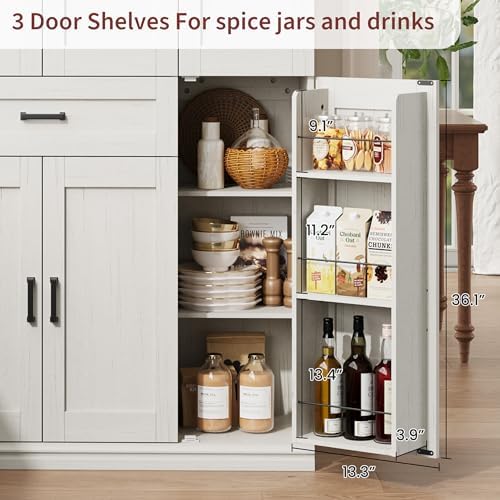 Garvee 70" Tall Kitchen Pantry Storage Cabinet,Modern Kitchen Hutch Cabi...
