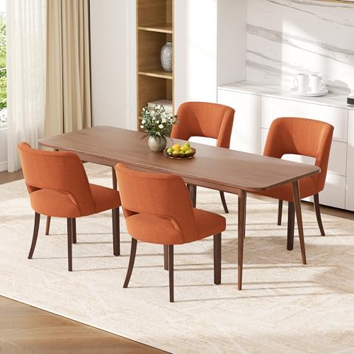 Dining Chairs Set of 4,Modern Dining Room Chairs with Thick Cushions,Linen Up...