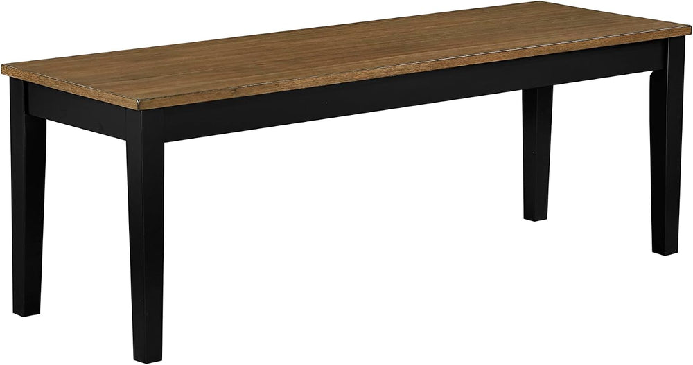 Lexicon 48" W Brown Black Dining Bench for Table - Solid Wood Frame Entr...