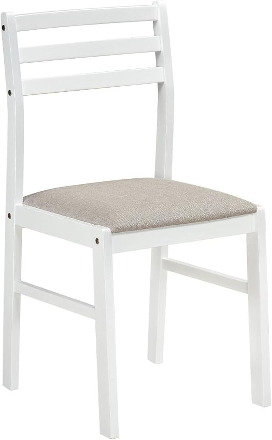 CARTESIAN 3 Piece Drop Leaf Dining Set, Round White Table with 2 Ladder Back ...