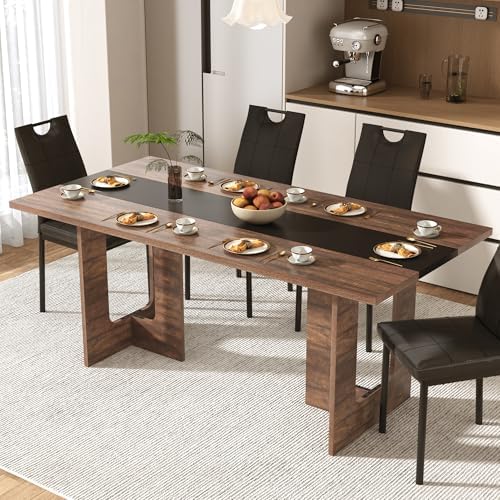 St.Mandyu 7 Pieces Dining Table & Chairs Set for 4-8 People, 71 Inch Kitc...