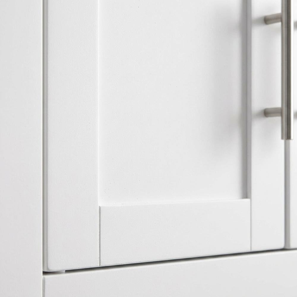 Furnifact White 3-Piece Wall Kitchen Cabinet Set, MDF Birch Veneer, Floating ...