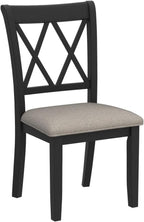 Roundhill Furniture Windvale Fabric Upholstered Dining Chair, Set of 2, Black