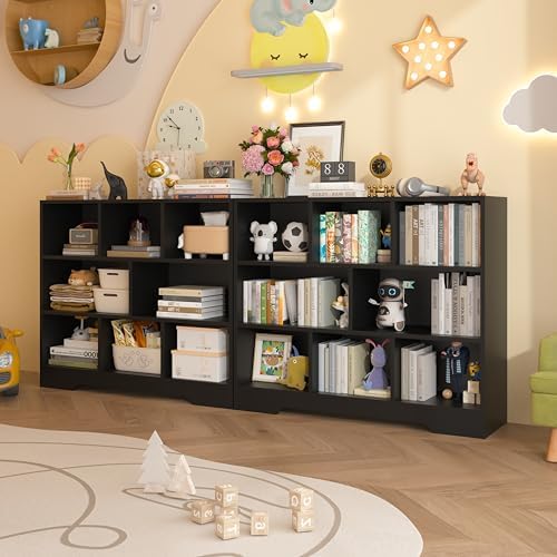 Book Shelf, 8 Cubes Storage Organizer, Open Shelf Bookcase Black Bookshelf