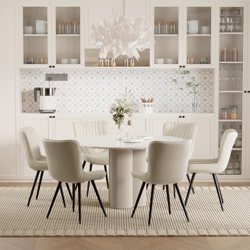 Modern Dining Chair, PU Leather Dining Room Chairs Set of 6