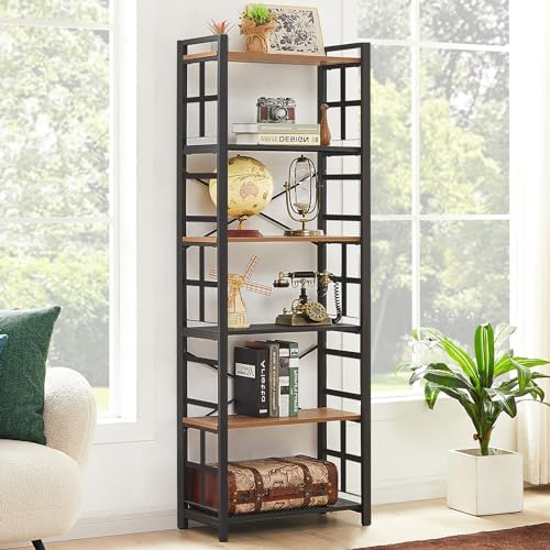 Hombazzar 6 Tier Bookshelf,70 inch Tall Bookshelf,Brown