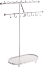 Angelynn's Sturdy Extra Long Necklace Holder Organizer Tall Tabletop Pendant Display Stand, Freestanding Large Capacity Jewelry Tree, Sharisa White 11 3/4" Wide x 16 1/2" Tall