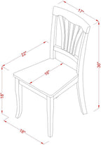 East West Furniture MZAV5-WHI-W 5 Piece Kitchen Table & Chairs Set Includes a Rectangle Dining Room Table with Dropleaf and 4 Dining Chairs, 36x54 Inch, Buttermilk & Cherry