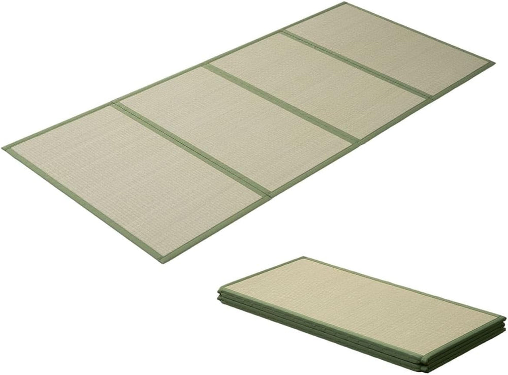 EMOOR Japanese Tatami Mat Twin Natural Rush Grass (Undyed), Foldable Igusa Ma...