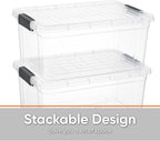 Superio Storage Bins with Lids, Clear Plastic Containers for Organizing, Stackable Totes, BPA Free, Odor Free, Organizer Boxes for Home, and Dorm (8 Pack, 36 Qt)