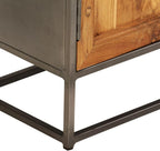 Brown and Grey Recycled Teak and Steel Medium Sideboard with Two Spacious Compartments for Living Room and Dining Room Storage