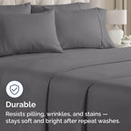King Pillow Cases - 4 Pack - Super Soft Pillowcase Covers - Envelope Enclosure - Hotel Quality Pillow Protectors - Wrinkle Free, Shrink and Stain Resistant - Machine Washable - 20" x 40" (Dark Grey)
