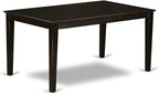 East West Furniture CAPF7-CAP-C 7 Piece Dining Table Set Consist of a Rectangle Dining Room Table and 6 Linen Fabric Upholstered Chairs, 36x60 Inch, Cappuccino