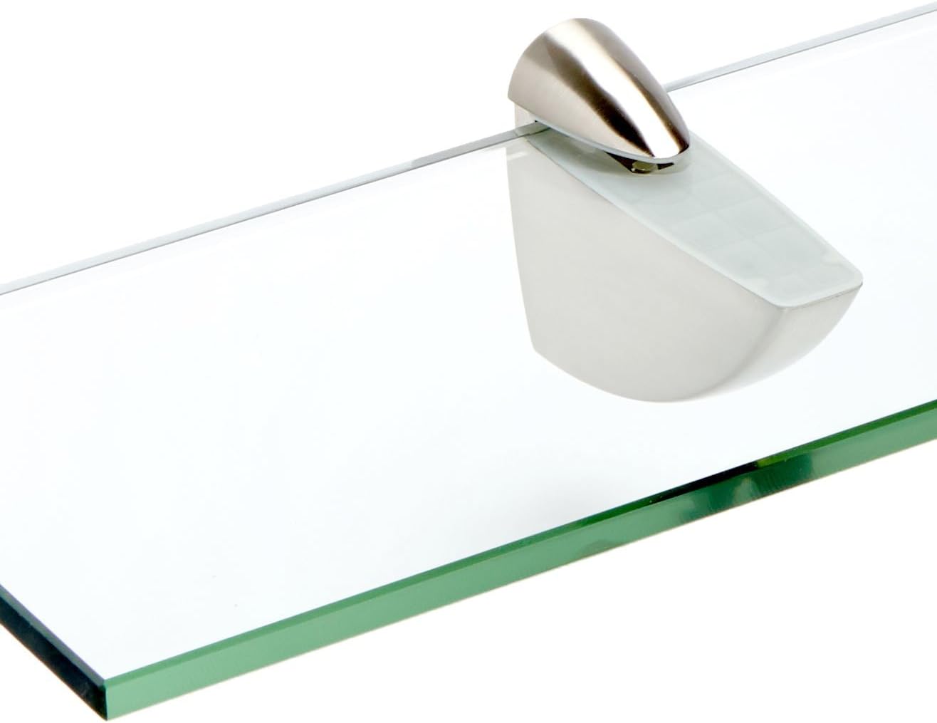 Spancraft Glass O-6x36-Brushed Steel Oriole Glass Shelf, Brushed Steel, 6" x 36"