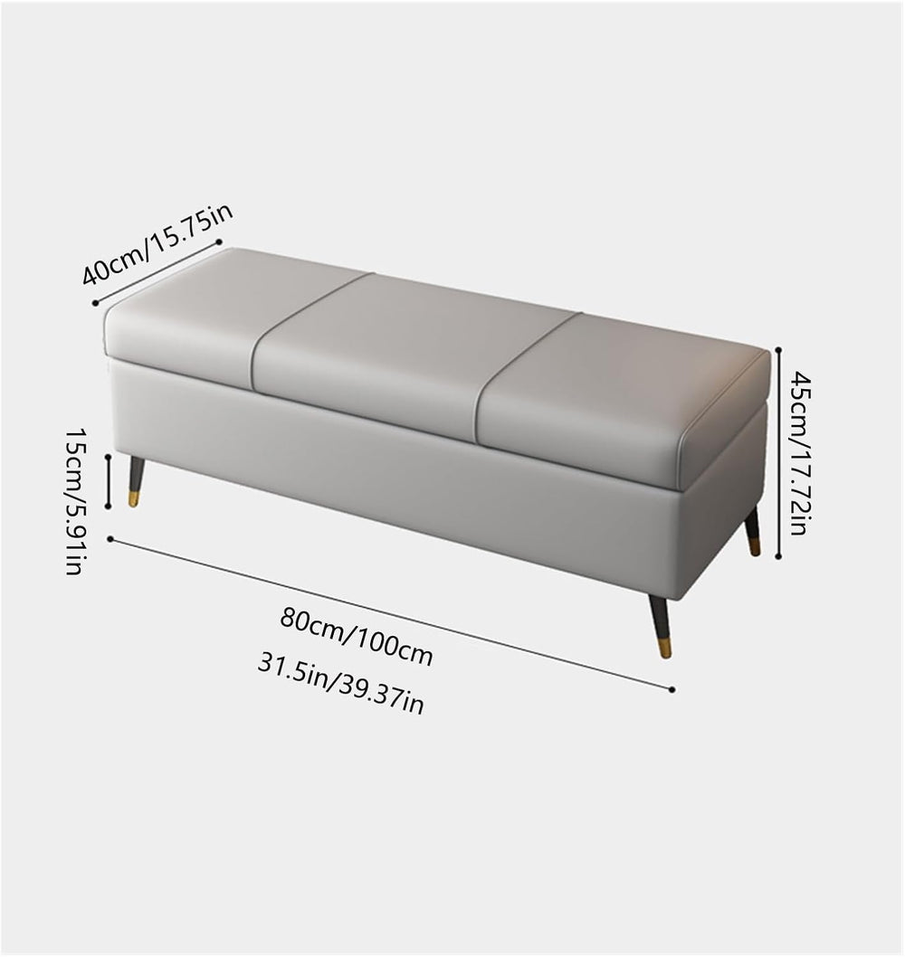 Modern Storage Ottoman Bench for Bedroom, Upholstered Flip Top Luxury Shoe, M...
