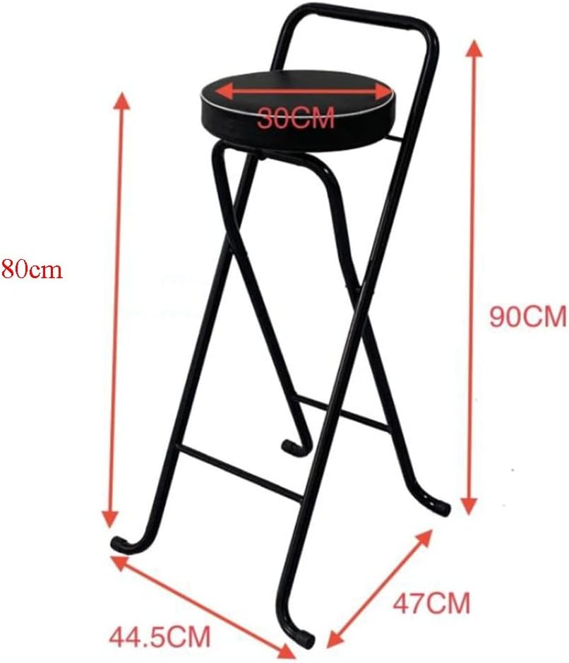 Folding Bar Stool, Beige, Counter Height, Leather Padded, Portable Bar Chair ...