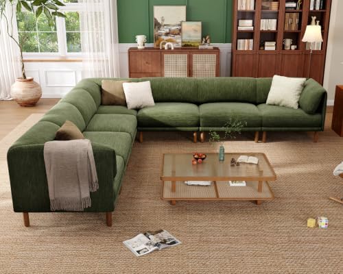Cloud Sectional Couches for Living Room,Modular Sectional Sofa,Green | V-Shap...