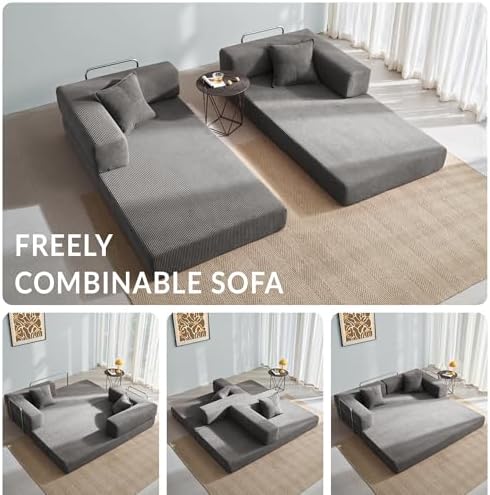 YINIX Foldable Sofa Bed, 78'' Folding Floor Couch, Compressed Convert...