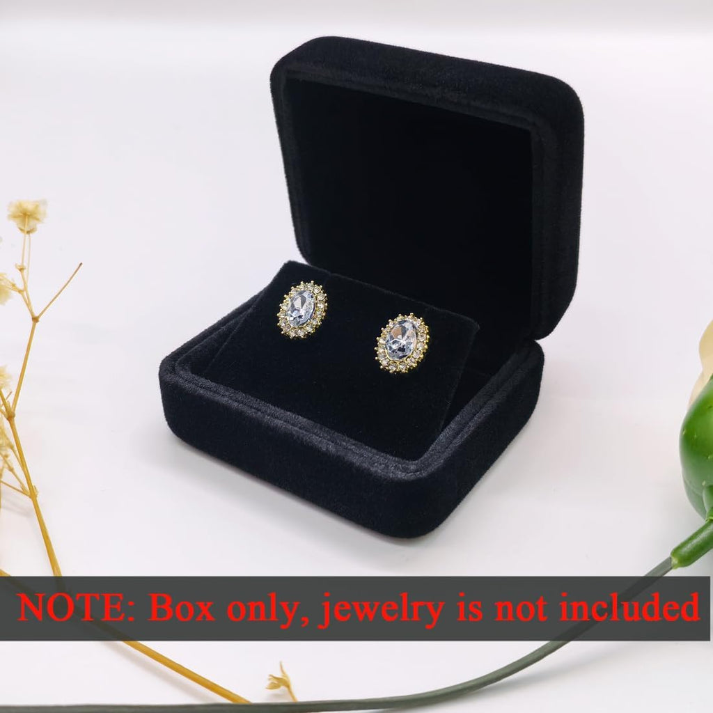 2 Pieces Velvet Earring Box,Stud Earring Case,Jewelry Gift Box | for Proposal,Engagement,Wedding,Anniversary and Birthday