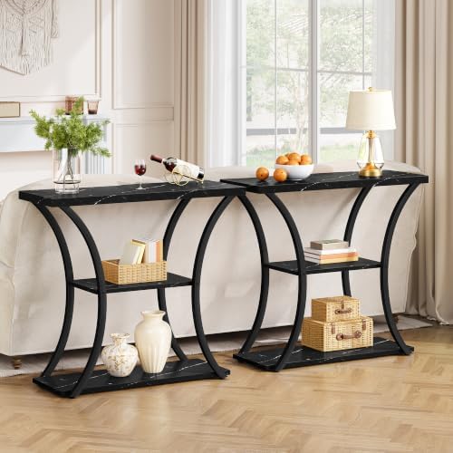 Hoctieon 3 Tier Console Table with Open Wood Shelves, Decorative Entryway Tab...
