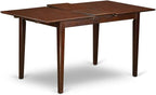 East West Furniture PSIP7-MAH-W 7 Piece Kitchen Table Set Consist of a Rectangle Dining Table with Butterfly Leaf and 6 Dining Room Chairs, 32x60 Inch, Mahogany