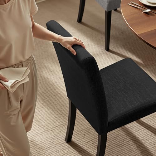 HOMYZOO Dining Chairs Set of 4, Upholstered Dining Room Chairs, Black