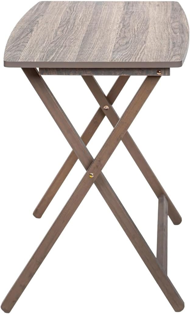 Modern XL Folding Tray Table, Rustic Gray for Indoor Use - 23.5 x 18 x 26 Inches