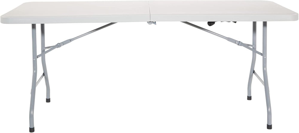 Office Star Resin Rectangle Center-Folding Portable Table for Picnics, Campin...