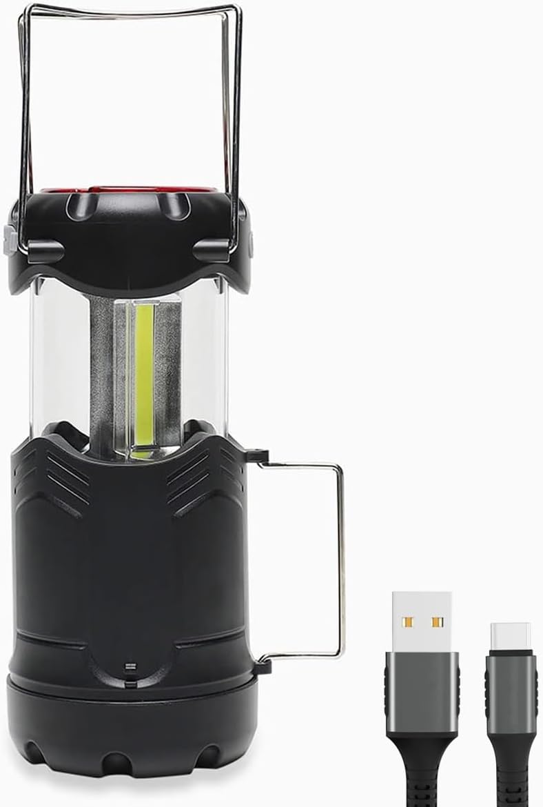 Rechargeable Camping Lantern - COB LED Lantern with USB Port | Waterproof Col...