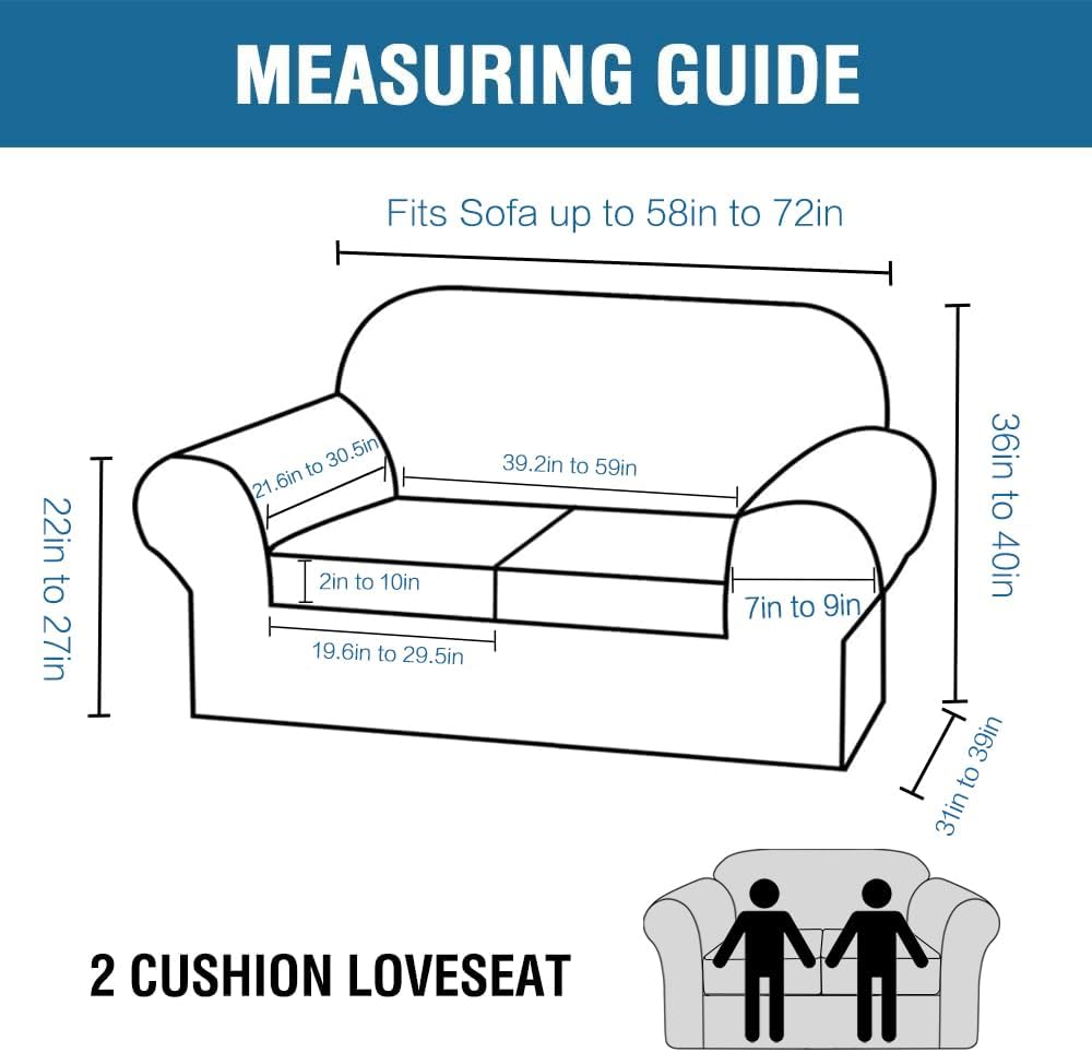 H.VERSAILTEX Real Velvet Plush 3 Piece Stretch Sofa Covers Couch Covers for 2...
