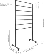 7 Tiers Rolling Display Tie & Scarf Rack Towel Belt Pants Hangers Ribbon Organizer Hijab Stand, Floor Standing Tie Scarves Hanging Rack Necktie Holder for Home Commercial Clothing Retail Store