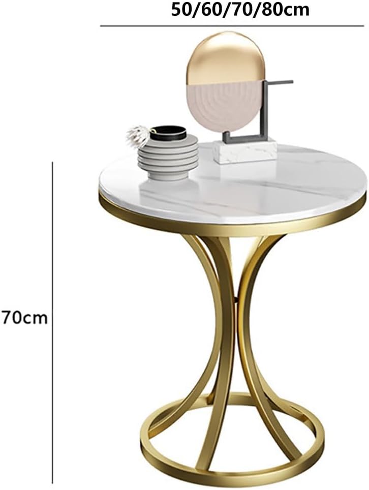 Small Round Table, Couch Side Table, Nightstand, TV Tray Table for Living Roo...