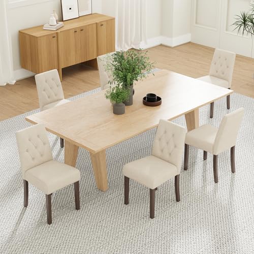 Upholstered Dining Chairs Set of 6 - Modern Parsons Chairs