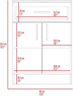 33" H Kitchen Pantry, Storage Cabinet with 1 Drawer, 2 Interior Shelves, 2 Doors, Easy to Maintain, for Dining Room