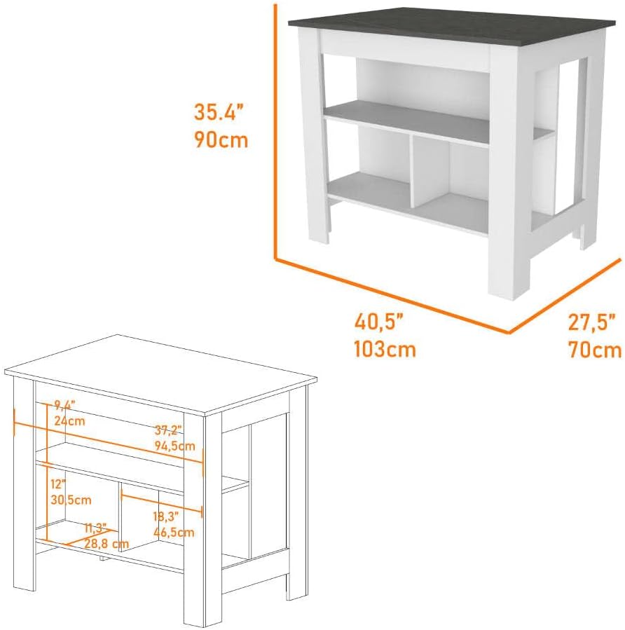 2 Piece Kitchen Set with Island and Pantry Cabinet | Ready-to-assemble with i...