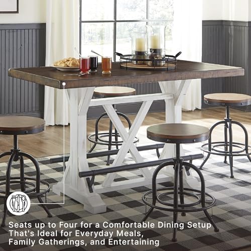 Signature Design by Ashley Farmhouse Counter Height Dining Table, White