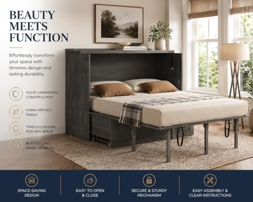 Mega Solutions Murphybedz Tuscany Murphy Cabinet Chest Bed with Charging Stat...