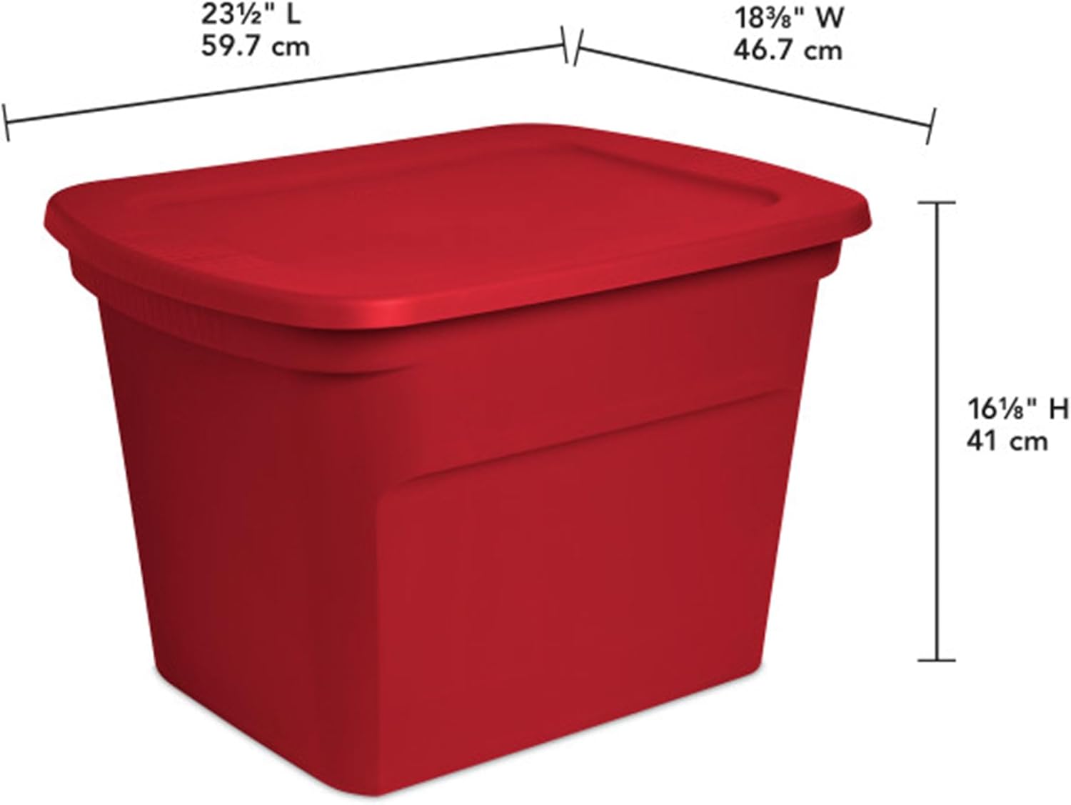 Sterilite 18 Gallon Stackable Storage Tote Container, Seasonal Home Decor, and Garage Organizer Bin with Lid, Red (16 Pack)