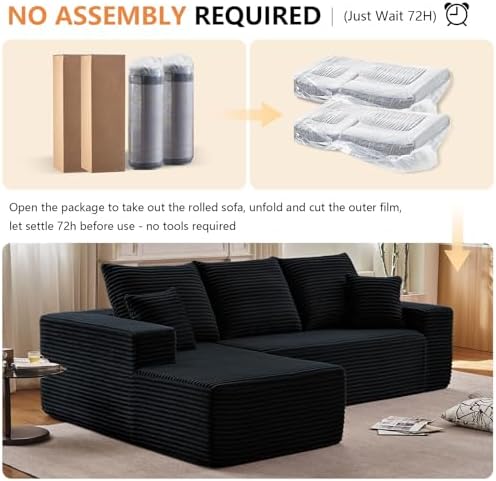 Sectional Couches for Living Room Cloud Couch Sofa with L-Shape Couch in a Bo...